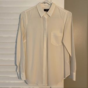 NWOT J. Crew white silk button down